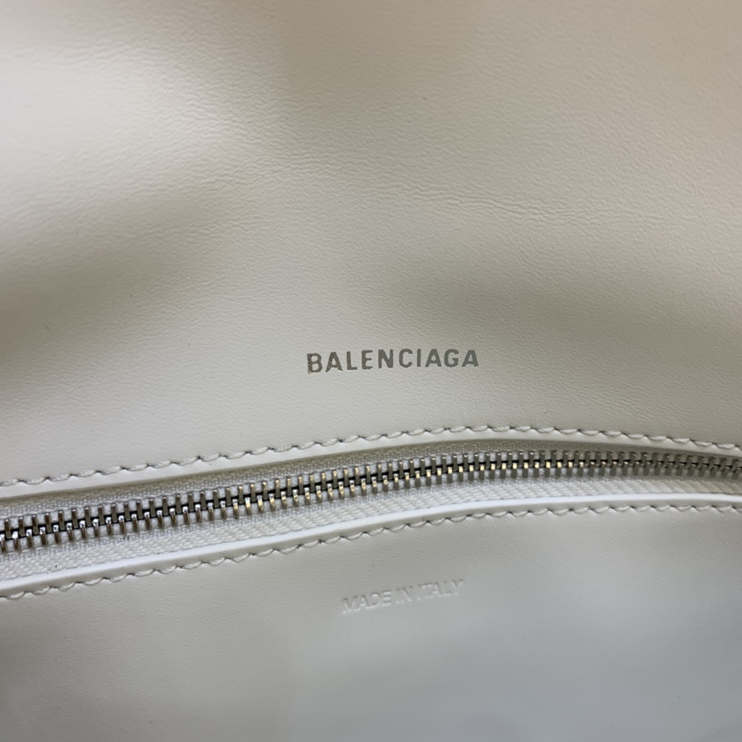 Balenciaga Downtown Small Shoulder Bag With Chain White